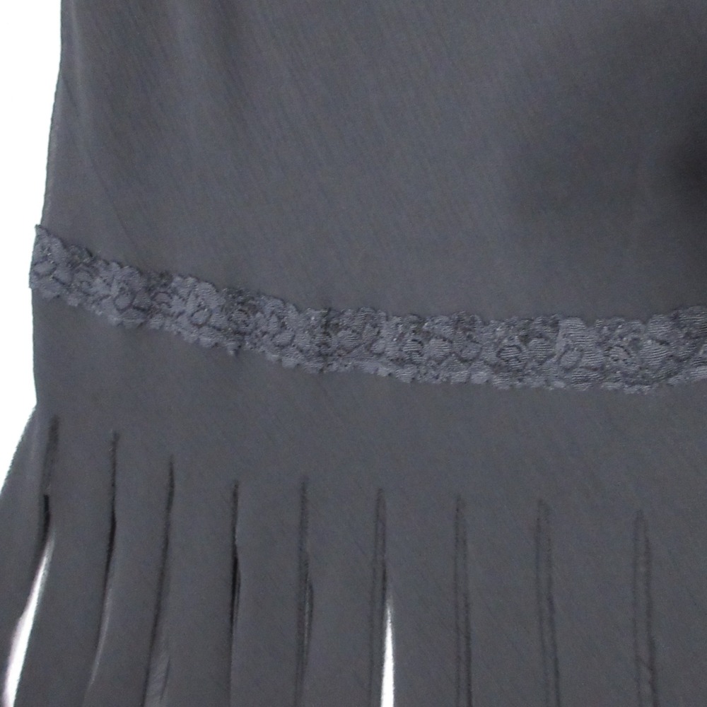 Vintage Believe Dress 14 Petite Black Y2K 90s Fairy Whimsigoth Slit Lace Trim - Picture 3 of 10